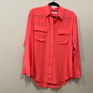 Equipment Neon Silk Blouse